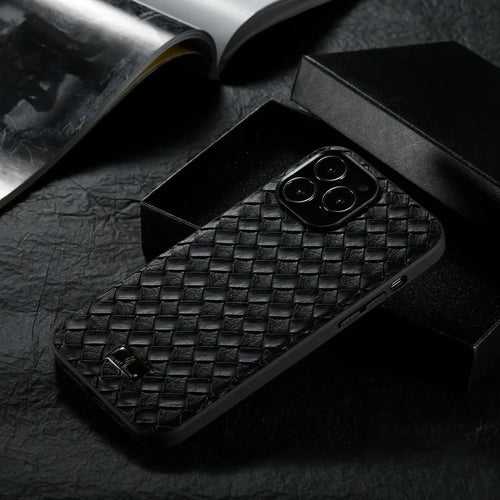 Woven Grid Premium Leather Cover