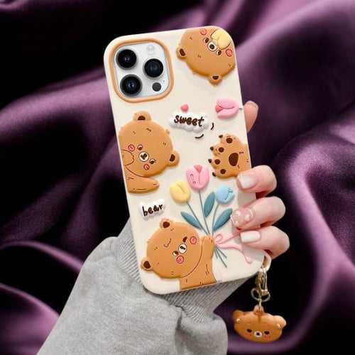 Cute 3D Bears Cover(with Bear Charm)