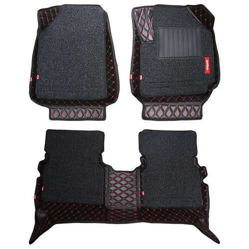 7D Car Floor Mats Black and Red For New Kia Sonet