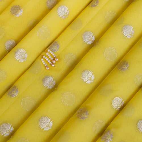 Organza Silk Fabric - Lime Yellow