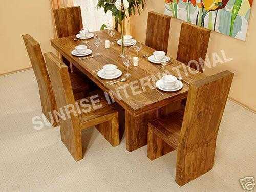Cube Style Wooden Wood Dining table with 8 chairs dining room furniture set !