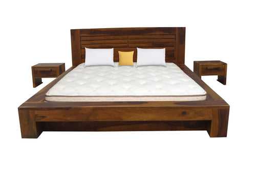 Wooden Queen / King Size Storage Bed with 2 optional matching bedside cabinet