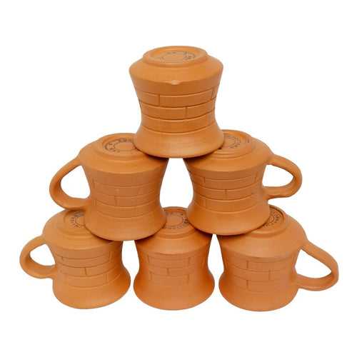 Terracotta Set of 6 Cups, Mitti pottery by Amritdhra