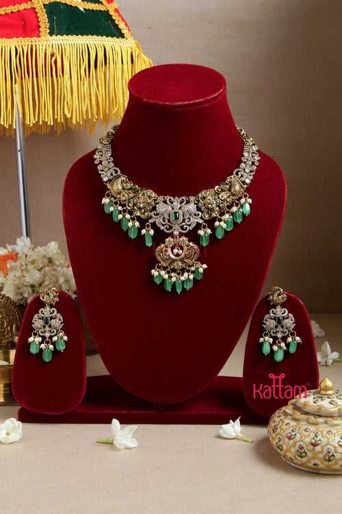 Nithya Perumal Necklace - Lightgreen
