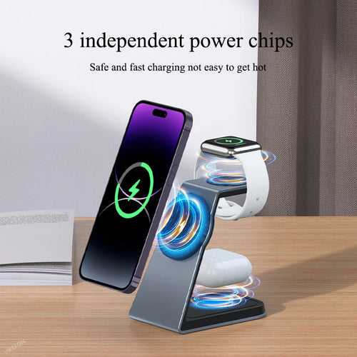 100W 3 in 1 Magnetic Wireless Fast Charging Station