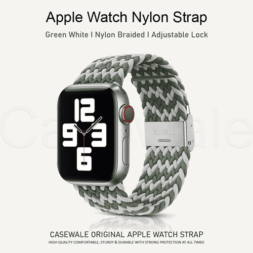 Apple Watch Series Dual Color W Texture Nylon Woven Strap with Metal Clasp