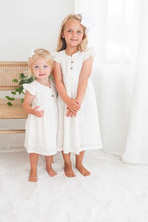 White Broiderie Anglaise Dress