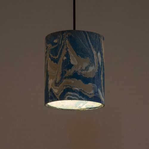 Azure Dappled Canister Pendant Lamp