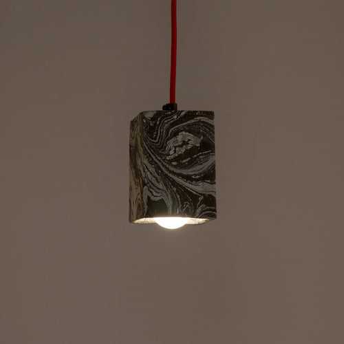 Graphite Dappled Cubiture Pendant Lamp