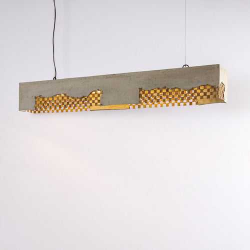 Oblong Pendant Lamp with Banana Fiber Mesh