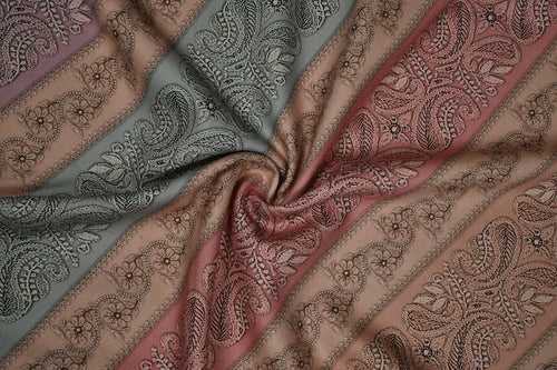 Multicolor Traditional Printed Rayon Slub Fabric