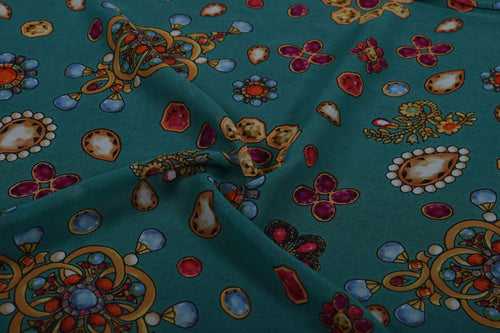 Multicolor Floral Viscose Georgette Fabric