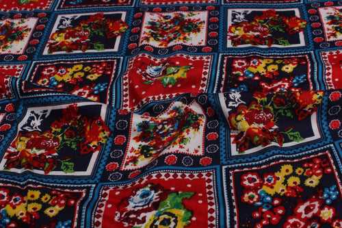 Multicolor Traditional Printed Rayon Fabric