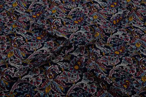 Multicolor Traditional Viscose Crepe Fabric
