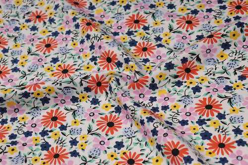 Multicolor Floral Printed Viscose Fabric