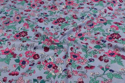 Multicolor Floral Printed Rayon Twill Fabric