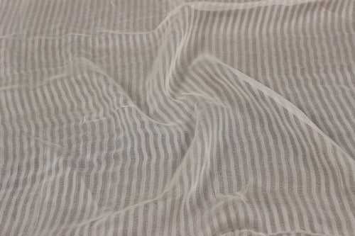 Cream Stripes Viscose Fabric