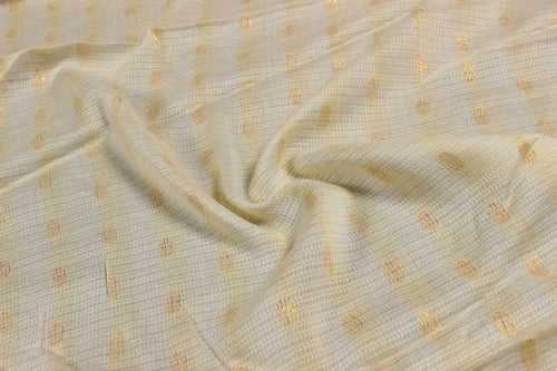 Off white & Golden Stripes Viscose Lurex Dobby Fabric
