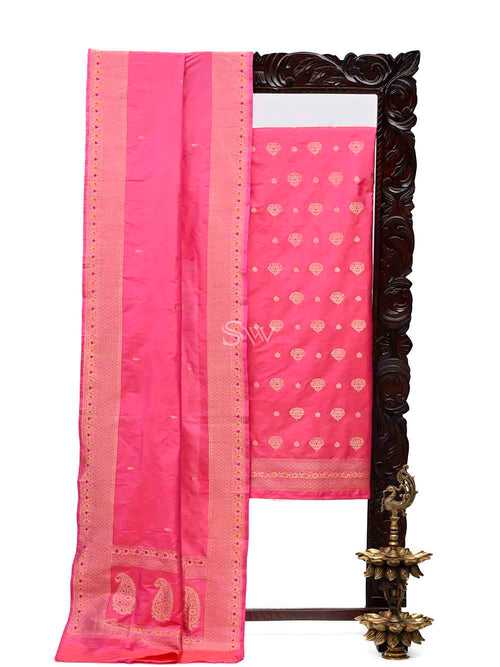 Pink Meenakari Katan Silk Handloom Banarasi Suit
