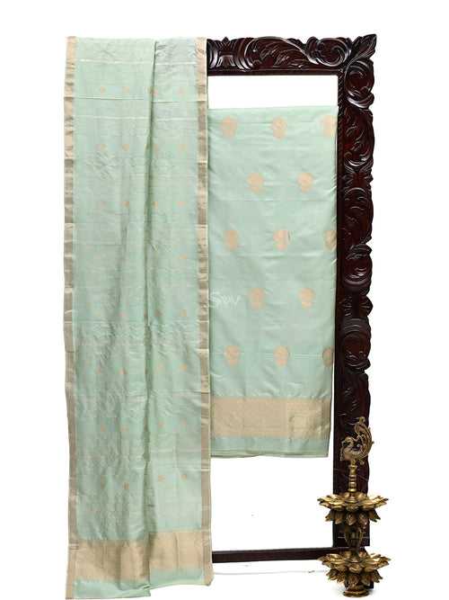 Mint Green Katan Silk Handloom Banarasi Suit