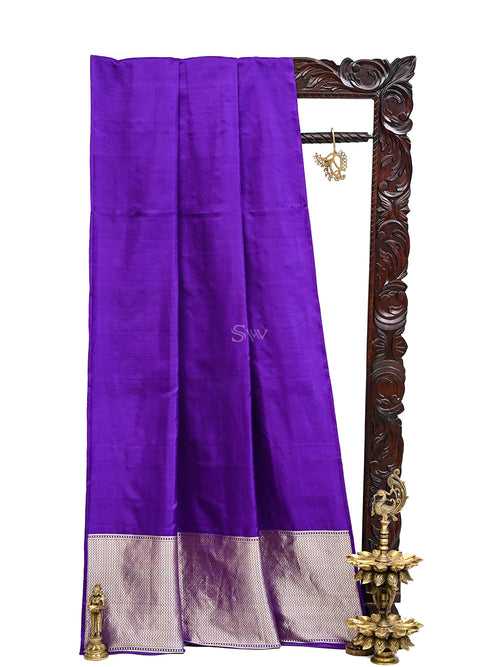 Purple Satin Tanchoi Handloom Banarasi Saree