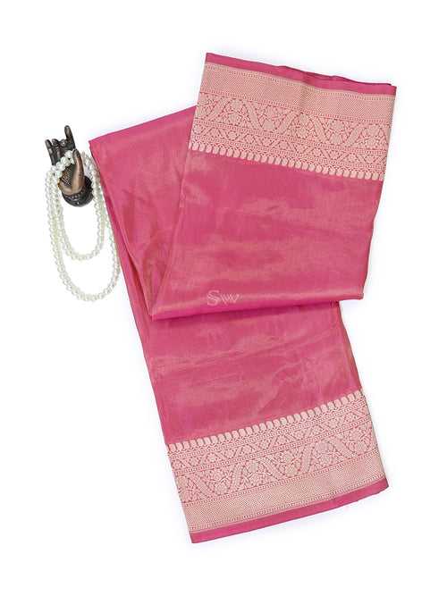 Magenta Tissue Katan Silk Handloom Banarasi Saree
