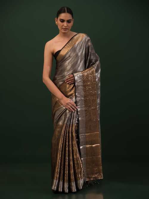 Black Tissue Brocade Handloom Banarasi Saree