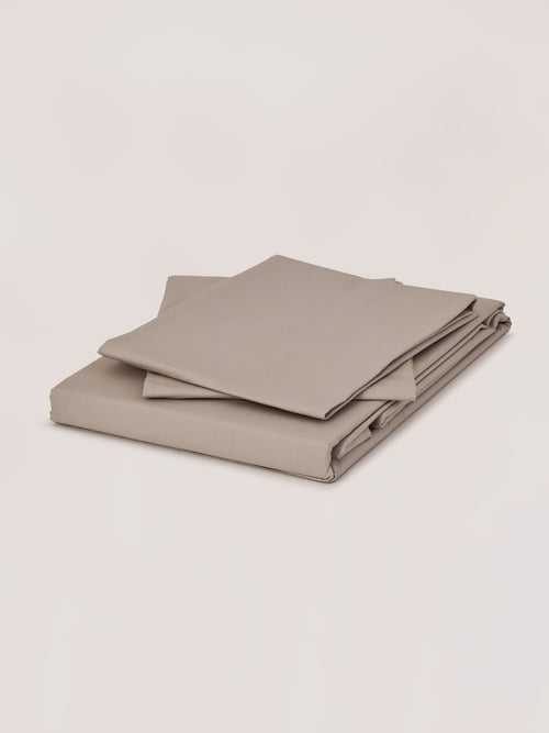 100% Organic Cotton Percale Flat Sheet Set, Pewter