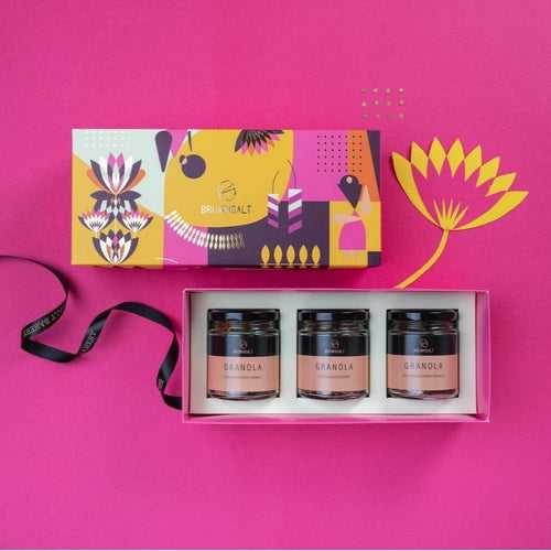 Festive Gift Box - Medium (Set A) 3 Granola Jars