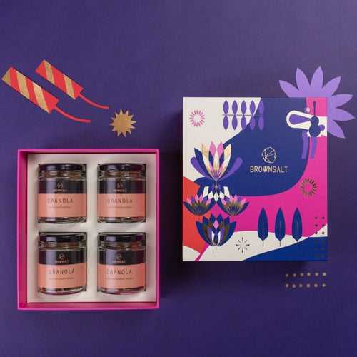 Diwali Gift Box - Large ( Set A ) 4 mini granola jars