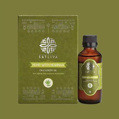 Hemp with Moringa Face & Body Oil - Hydrates skin, reduces Wrinkles, Fine Lines & acne