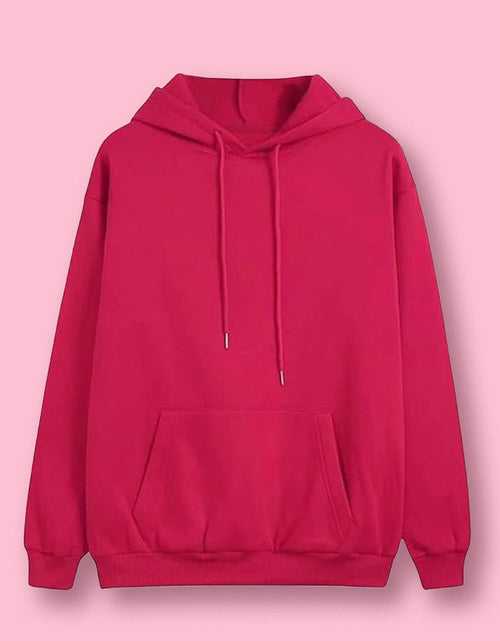 Magenta Solid Regular Hoodie