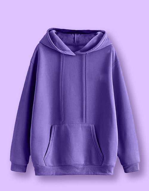 Purple Solid Regular Hoodie