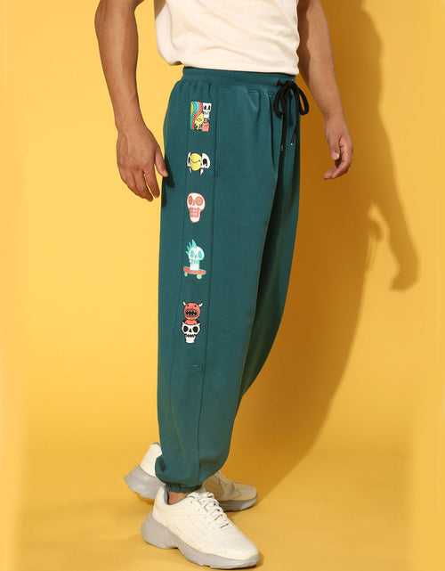 Green Placement Graphic Printed Track Pant