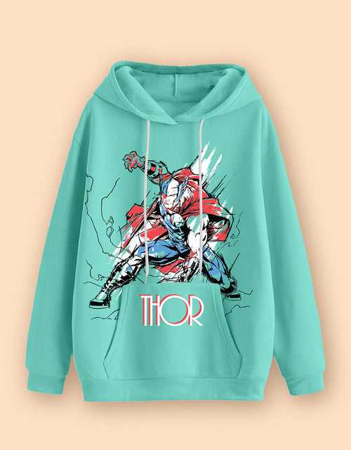 Thor Green Front Graphic Printed Hoodie