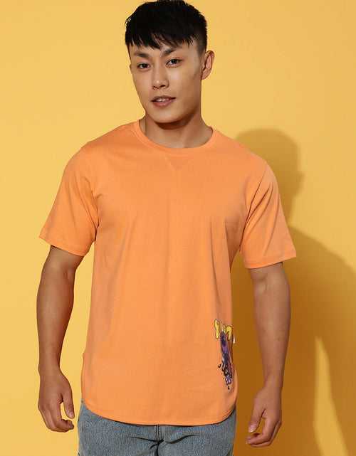 YUM Orange Regular Fit Orange Placement Graphic Printed Tshirt