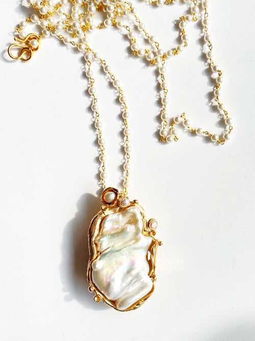 Baroque Pearl & Barnacle Pendant // 04