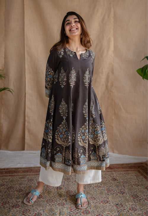 Prisha Ajrakh Cotton Kali Kurta