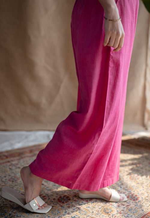 Yafit Slub Cotton Wide Leg Pant