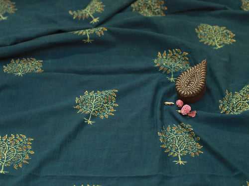 Ajrakh Henna Mustard Tree Cotton Fabric