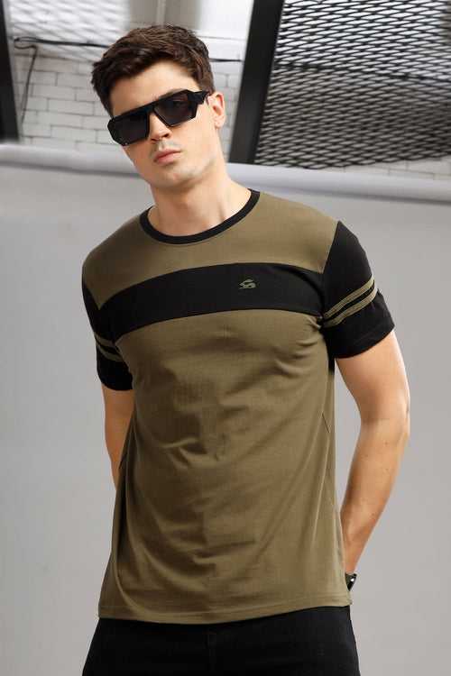 Adro Mens Colourblocked Cotton T-Shirt