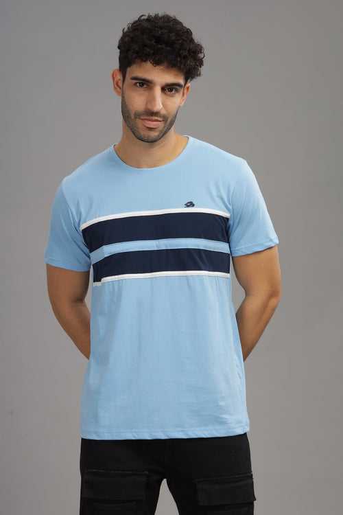 Adro Mens Colourblocked Cotton T-Shirt