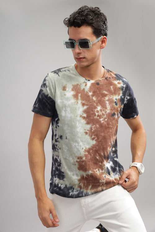 Adro Mens Tie & Dye Regular Fit Cotton T-shirt