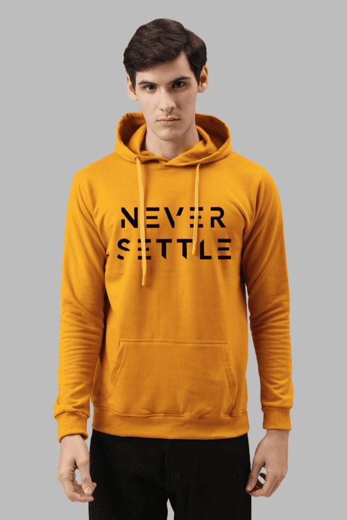 ADRO Mens Never Settle Printed Cotton Hoodies