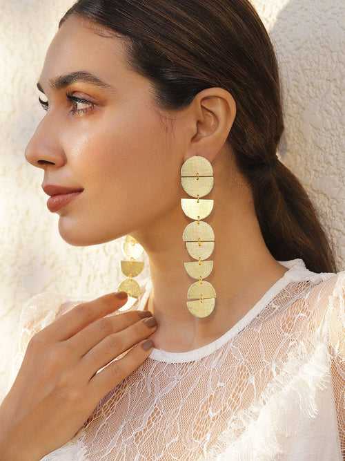 18KT Gold Plated Brass Linked Drop Earrings