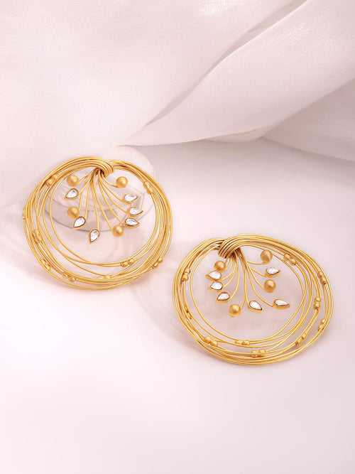22KT Gold Plated Brass Floral Studs Earrings