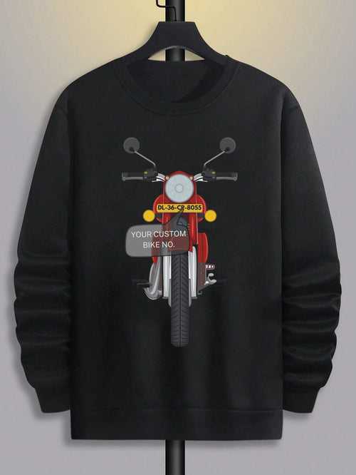 Rider's Pride: High-Quality Biker Unisex Sweatshirts with Custom Number Plate