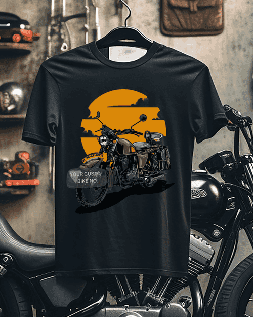 Rider's Pride: High-Quality Biker T-Shirts with Custom Number Plate