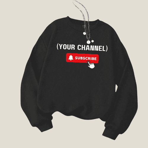 Custom 'Subscribe' Unisex Sweatshirt with Your YouTube Channel Name