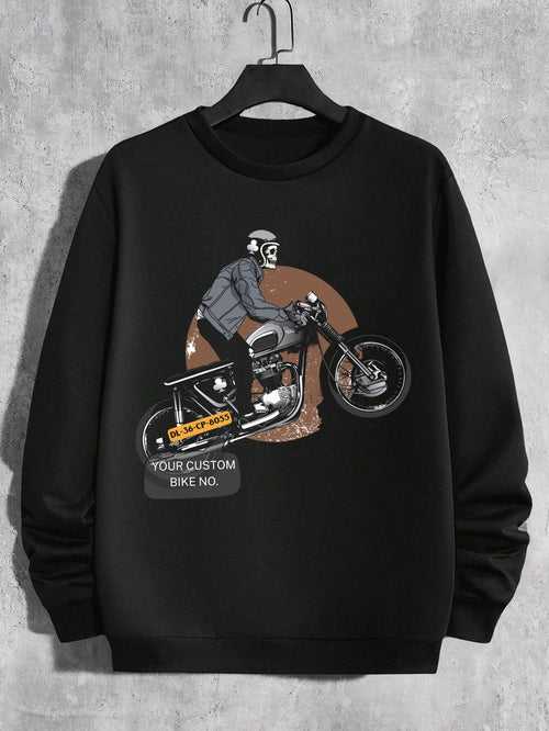 Rider's Pride: High-Quality Biker Unisex Sweatshirts with Custom Number Plate